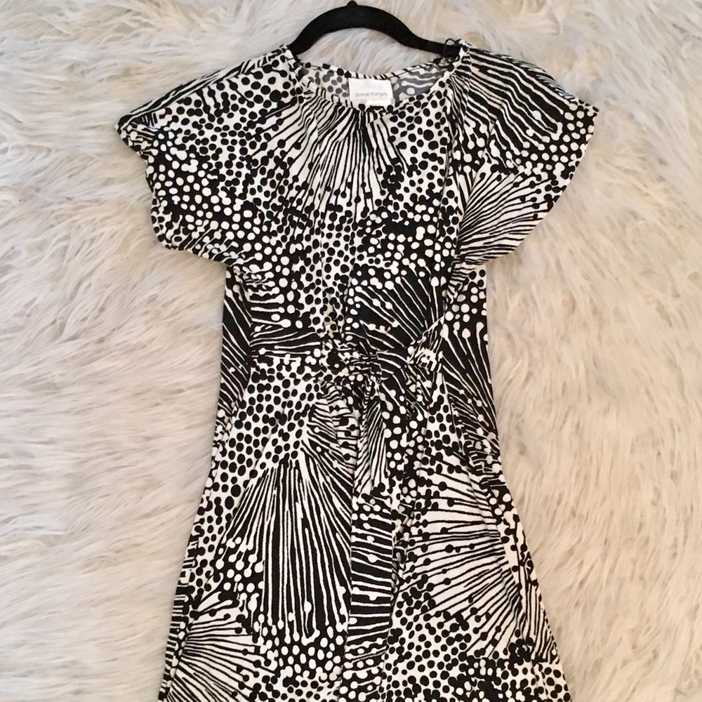 Black and White Print Maternity Dress
